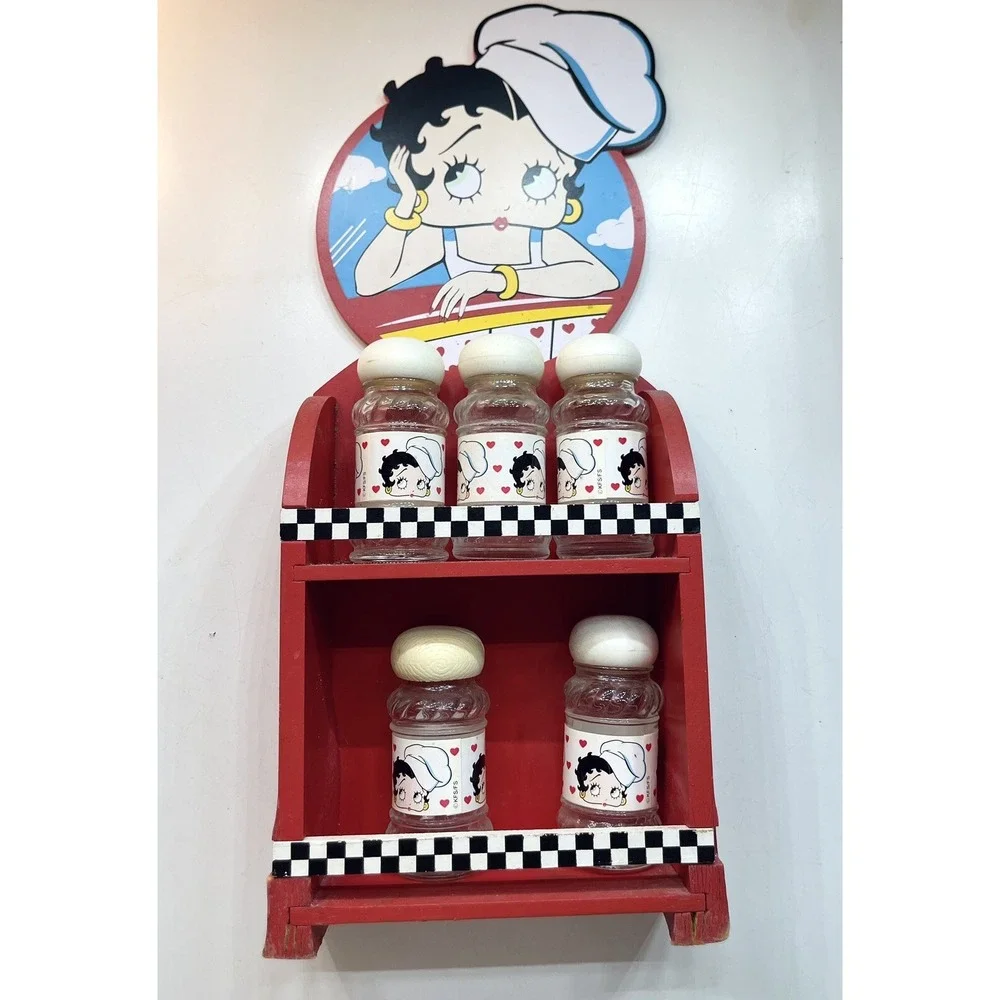 Vintage BETTY BOOP 2004 Bright‎ Ideas Spice Rack W/ Jars Rare READ DESCRIPTION